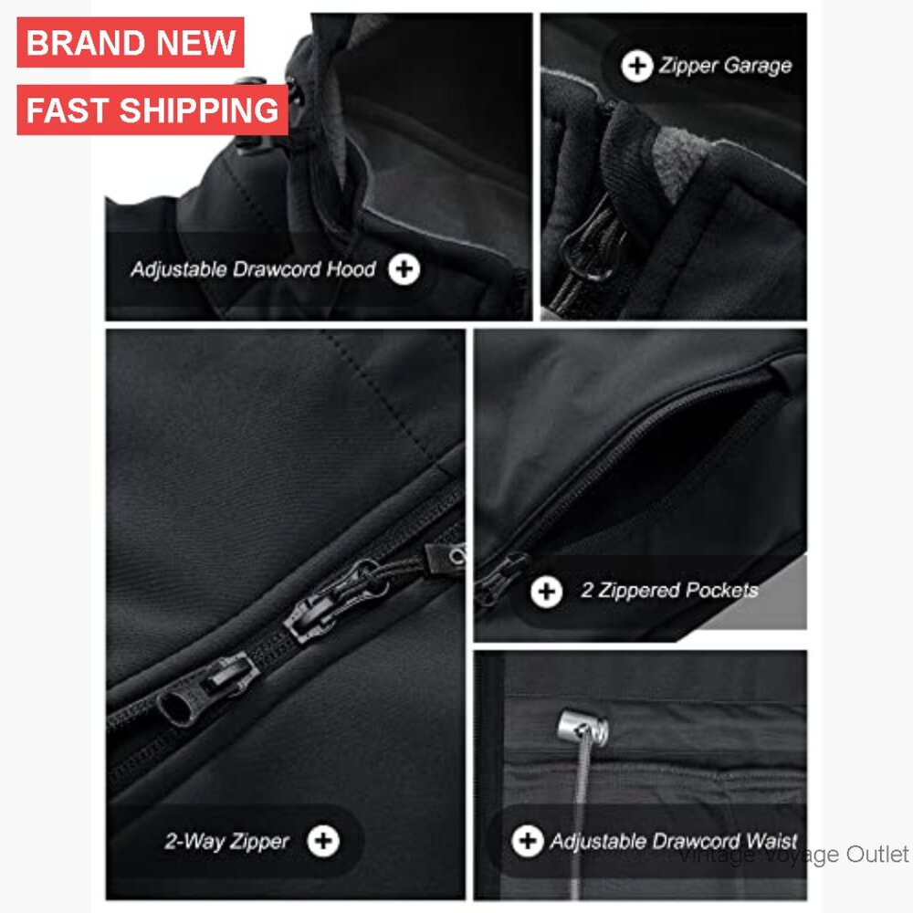 Long Waterproof Softshell Jacket Fleece Lined Hoo… - image 3